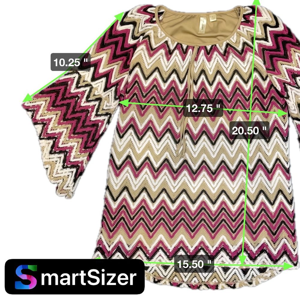 Tacera chevron knit women's tunic size large